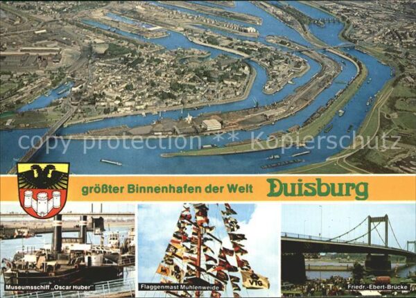 Duisburg Ruhr Fliegeraufnahme Binnehafen Friedrich Eb