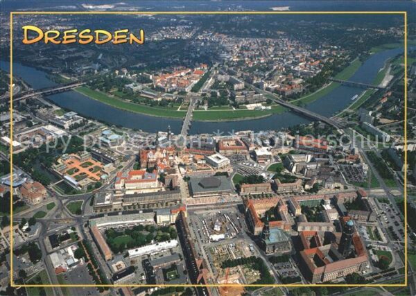 Dresden Fliegeraufnahme mit Elbpartie