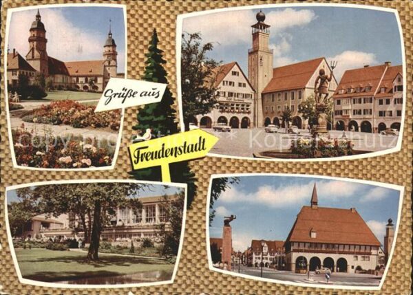 Freudenstadt Neptunbrunnen Stadtkirche Kurhaus Stadt