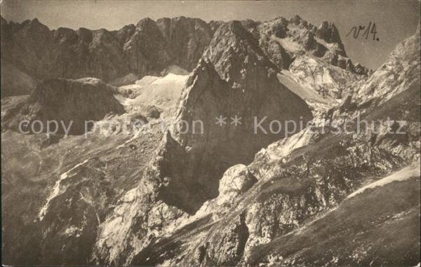 Zugspitze Riffelscharte Blick vom Höllental