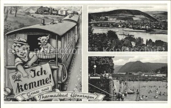 Bad Hoenningen Schwimmbad Eisenbahn Kind Hund