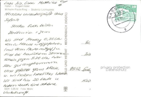 Sassnitz Ostseebad Ruegen Rügen-Hotel Wilhelm-Pieck-Ring Stubnitz – Bild 2