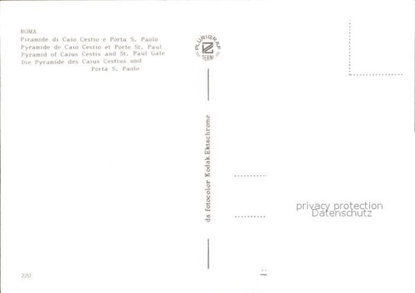 Roma Rom Piramide Caio Cestio Porta S. Paolo – Bild 2