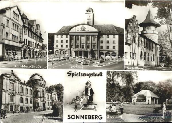 Sonneberg Thueringen Rathaus Karl-Marx-Strasse Schlossberg S