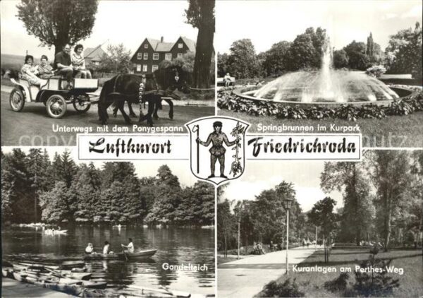 Friedrichroda Pony Springbrunnen Kurpark Gondelteich