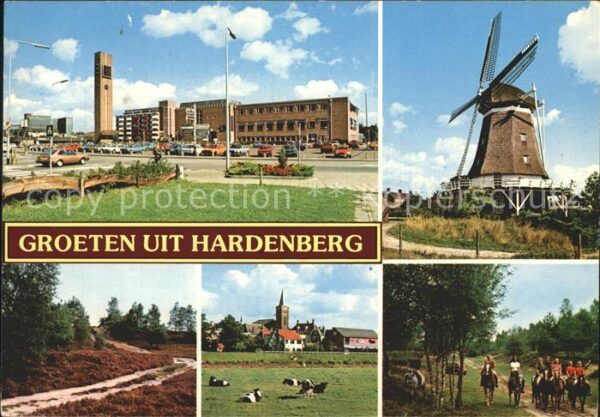 Hardenberg Niederlande Uhrturm Windmühle Pferd