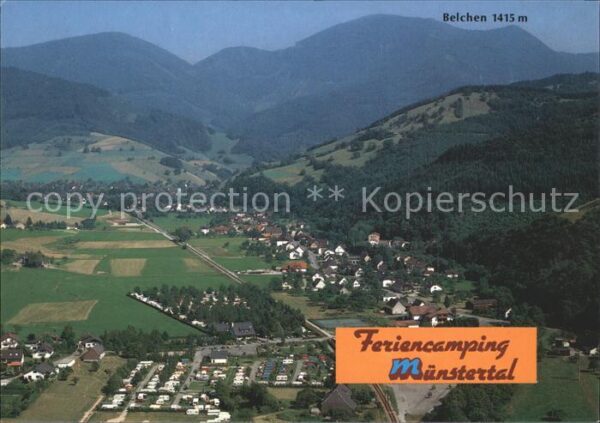 Muenstertal Schwarzwald Fliegeraufnahme Belchen Feriencamping