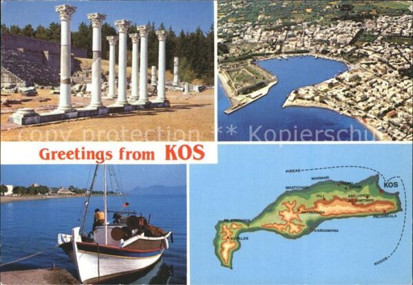 Kos Cos Fliegeraufnahme Ruine Boot