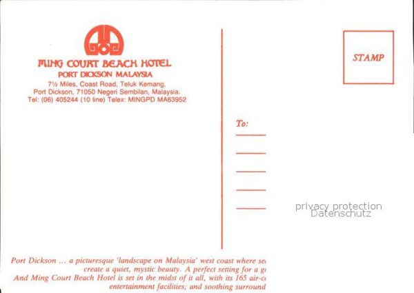 Port Dickson Negeri Sembilan Ming Court Beach Hotel – Bild 2