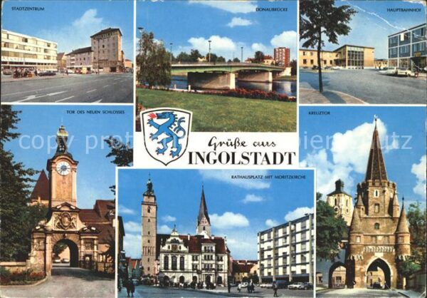 Ingolstadt Donau Stadtzentrum Donaubrücke Hauptbahnhof R