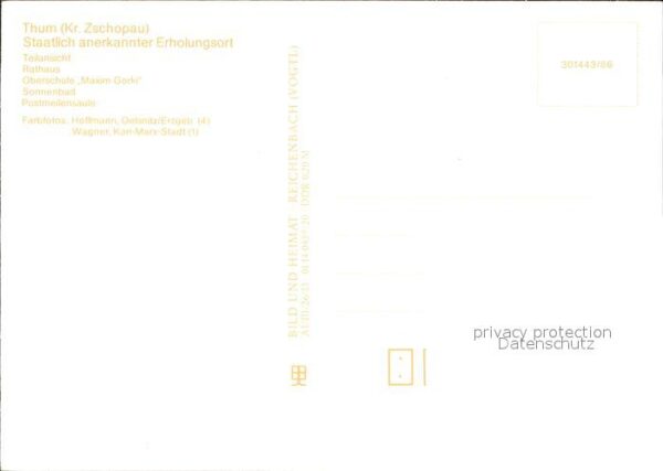 Thum Erzgebirge Rathaus Oberschule Maxim Gorki Postmeil – Bild 2