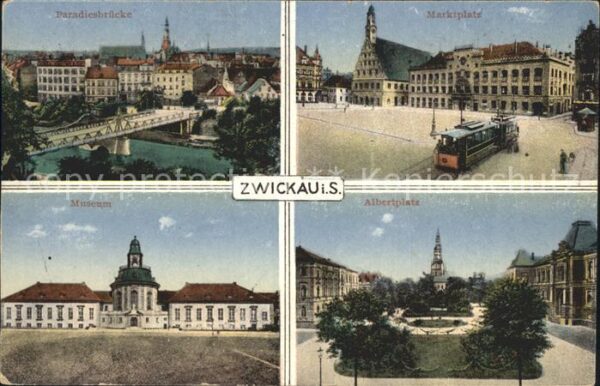 Zwickau Sachsen Paradiesbrücke Marktplatz Museum Albert