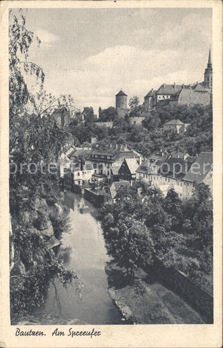 Bautzen Am Spreeufer mit Petri Dom und Nikolait