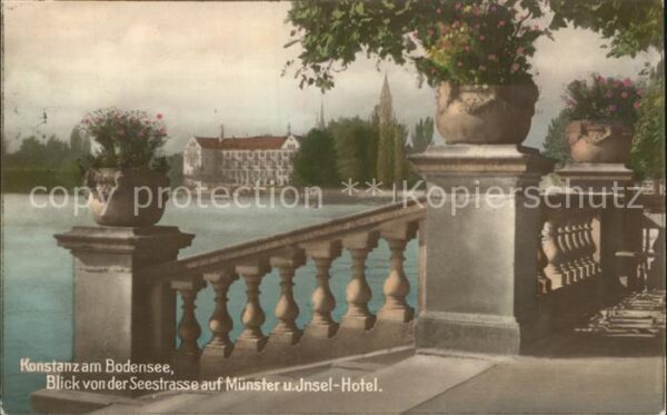 Konstanz Bodensee Blick von der Seestrasse auf Münster un
