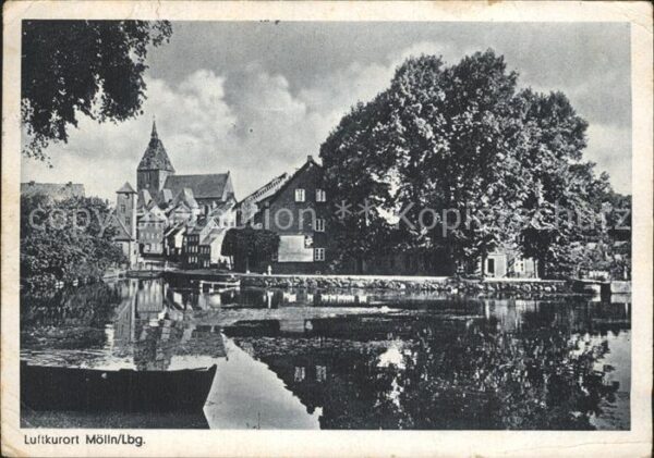 Moelln Lauenburg Mühlenteich mit Dom