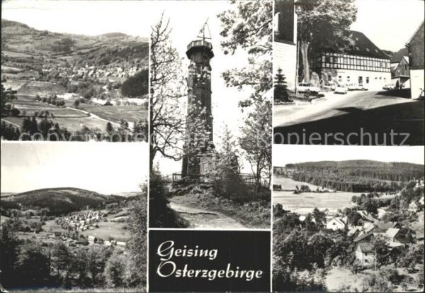 Geising Erzgebirge Total und Teilansichten Aussichtsturm