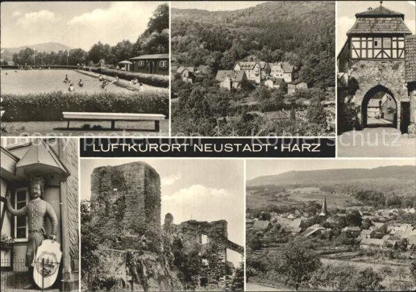 Neustadt Harz Schwimmbad Teilansichten Stadttor Ruine