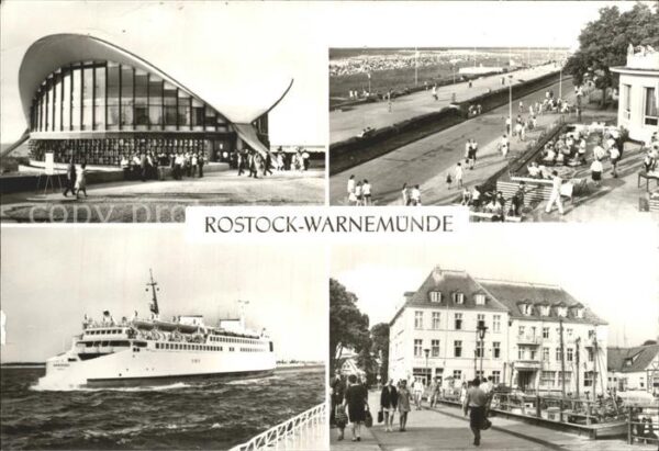 Rostock-Warnemuende Teepott Promenade Fahrgastschiff Brücke
