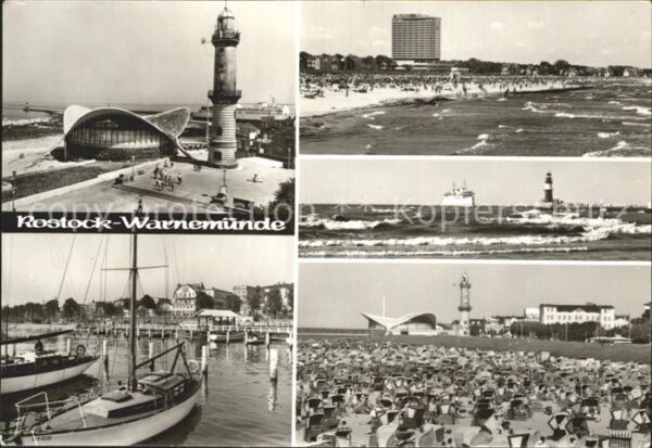 Rostock-Warnemuende Gaststätte Teepott mit Leuchtturm Hotel