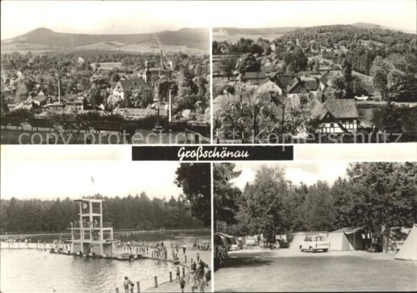 Grossschoenau Sachsen Blick vom Hutberg mit der Lausche Walds