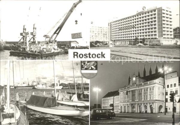 Rostock Überseehafen Interhotel Warnow Blick zu
