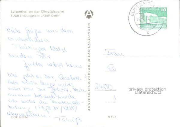 Luisenthal Ohratalsperre FDGB Erholungsheim Adolf – Bild 2