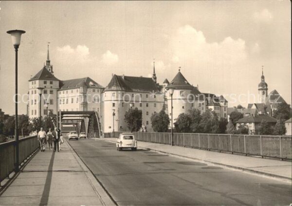 Torgau Schloss Hartenfels mit Elbbrücke
