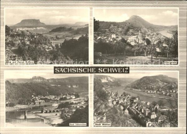 Saechsische Schweiz Blick auf Rathen Königstein Bad Schanda