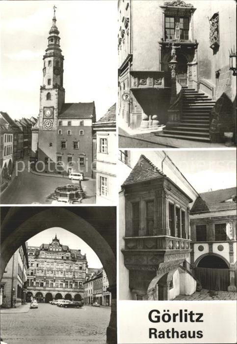 Goerlitz Sachsen Altes und Neues Rathaus Rathaustreppe G