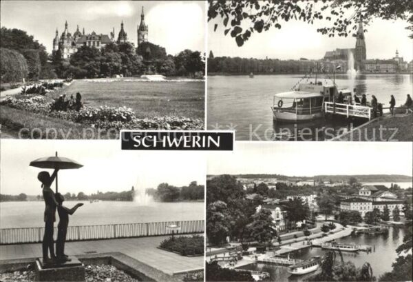 Schwerin Mecklenburg Schloss Bootsanleger Am Pfaffenteich Bl