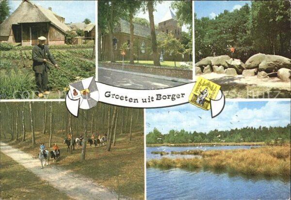 Borger Drenthe Bauernhof Schloss Felsmassiv Reiter See