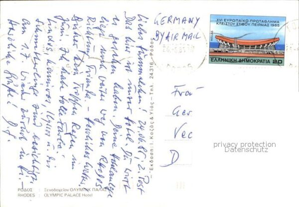 Rhodes Rhodos Greece Olympic Palace Hotel Hafenpartie Schlos – Bild 2