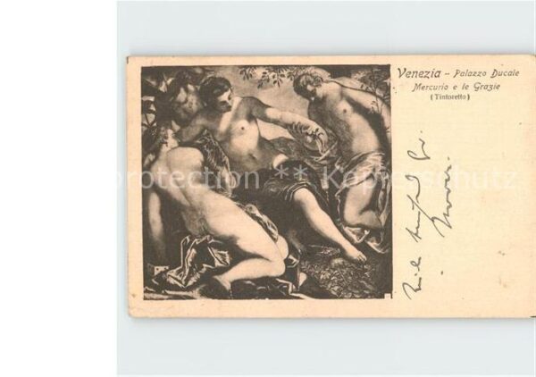 Kuenstlerkarte Jacopo Tintoretto Mercurio e le Grazie