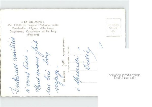Trachten Frankreich Fillette en costume d_artisane Coiffe P – Bild 2
