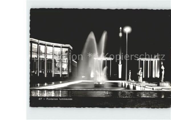 Exposition Internationale Liege 1939 Fontaines lumineuses