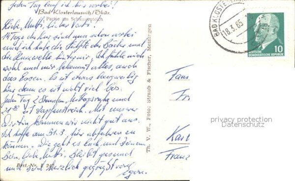 Bad Klosterlausnitz Partie am Schwanenteich Kirche Wassersp – Bild 2