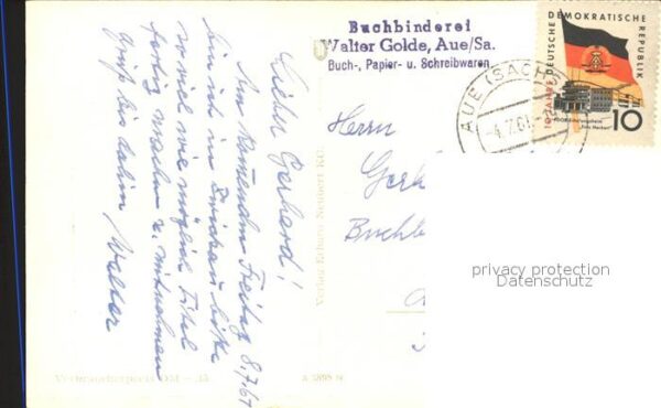 Aue Sachsen Kirche Strassenpartie Panorama – Bild 2