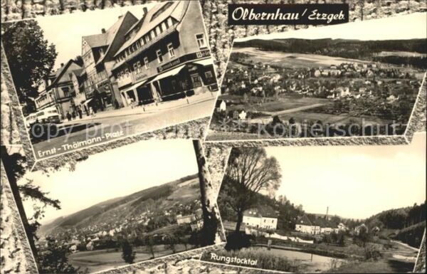 Olbernhau Erzgebirge Gesamtansicht Ernst Thälmann Platz Rung