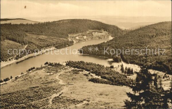 Frankenhain Thueringen Blick von der Schlossbergkanzel zum Lüt