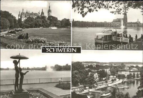Schwerin Mecklenburg Schloss Bootsanleger Pfaffenteich See K
