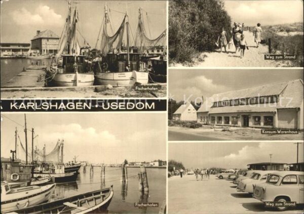 Karlshagen Fischerhafen Fischkutter Weg zum Strand