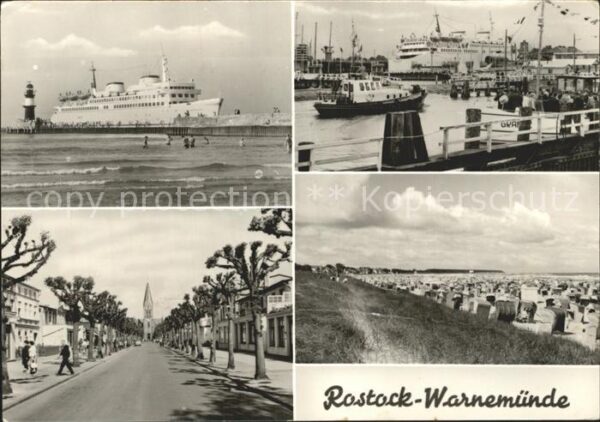Warnemuende Ostseebad Fähre Hafen Strassenpartie Strand