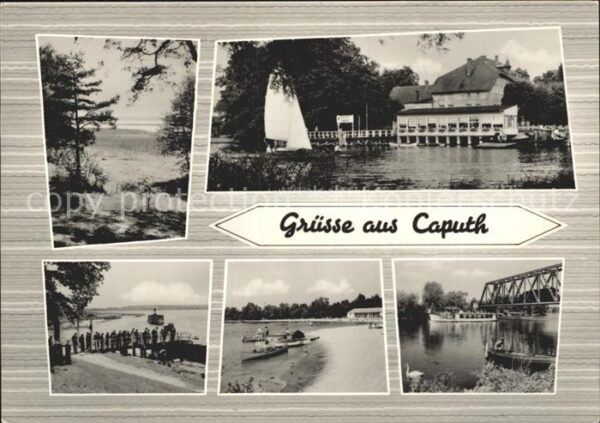 Caputh Strand Steg Brücke Gaststätte Segelboot