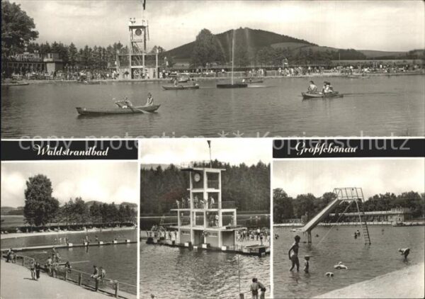 Grossschoenau Sachsen Waldstrandbad Freibad Sprungturm