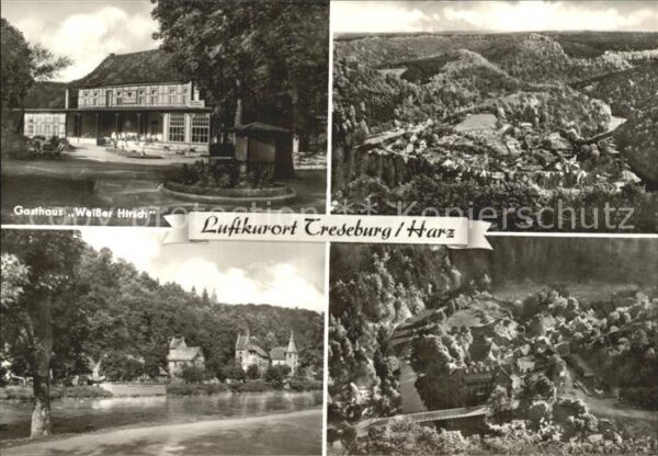 Treseburg Harz Gasthaus Weisser Hirsch Panorama Partie