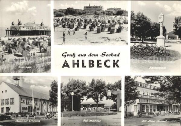 Ahlbeck Ostseebad Strand Seebrücke Konzertplatz Uhr HO Ho