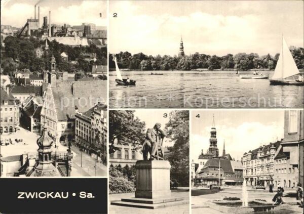 Zwickau Sachsen Blick vom Dom zum Hauptmarkt Schwanente