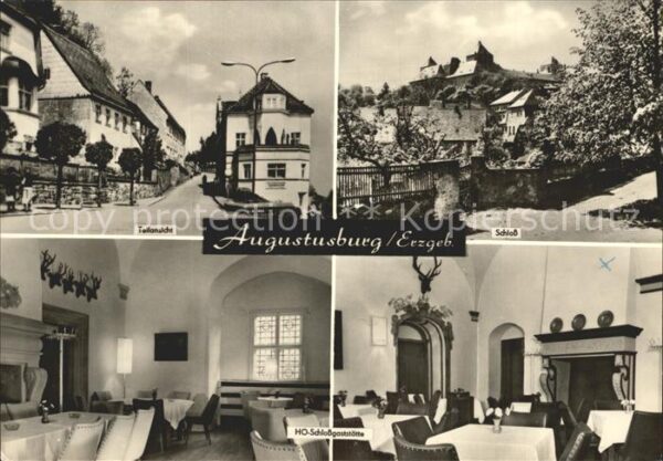 Augustusburg Teilansicht Schloss HO Schlossgaststätt