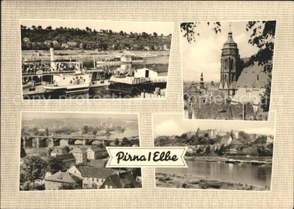 Pirna Elbe Raddampfer Kirche Brücke Schloss
