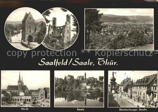 Saalfeld Saale Saaltor Ruine Markt Kirche Saale Blanke